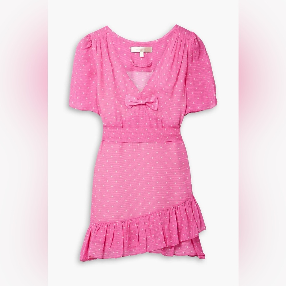 LOVESHACKFANCY Azreal Pink‎ Ruffled Mini Dress Size 00